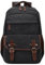 DEEVORCA Retro Hombre Mochila Grande Moda 15 Pulgada Ordenador Portatil Casual Bolsas con Mango Múltiples Bolsillos para Viajar Escuela Cámping Trabajo Senderismo Lienzo Hombre Backpack Negro