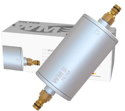 WM aquatec WM Filter WMF-GKAK10 | Befüllfilter inkl. Aktivkohlefilter-Element | Effektiv gegen Schmutz- u. Schadstoffe wie z.B. Chlor, Mikroplastik, Sand u. Rost | Gardena kompatibel | Made in Germany