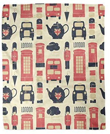 Kuscheldecke Union Vintage London Symbole British Jack Muster Teesoldat Sofaüberwurf Decke Weich Couchdecke Flauschige Fleecedecke, Für Couch, Einzelbett, 100x125cm