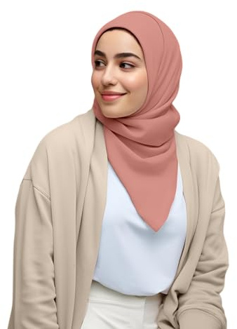 ShopMiey Premium Chiffon Head Scarf Shawl Muslim Hijab Neck Wrap for Women (Light Pink)