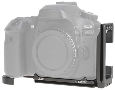 FOTGA Schnellwechselplatte L-Winkel Vertikale Quick Release Platte L-Bracket für Canon EOS 70D 80D 90D Kamera, Erweiterbar Grundplatte Kompatibel mit Arca Swiss Stativ