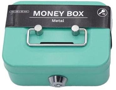 Rrlihjgu Small Money Lock Box Metal Cash Box Key Lock Money Bank Mini Safe Lock Box Metal Locking Money Box With Key Lock For Security Portable For Kids Adults Coin Collection