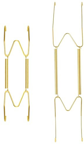 Tiamorph 2pcs Plate Hangers for Walls,Invisible Wall Plate Hangers Stainless Steel Decorative Plates Hooks 6-7 inch 10 inch Diaplay Holder for Decorative Plates and Art(Gold)