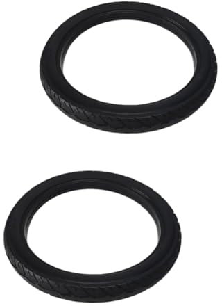 CENMEN 2 Piezas 16 Pulgadas 16 X 1.75 NeumáTicos SóLidos para Bicicleta NeumáTicos para Bicicleta 16 X 1.75 NeumáTicos Antideslizantes de Caucho Negro NeumáTico para Ciclismo