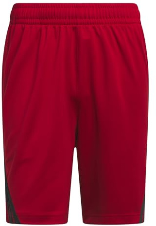 adidas Men's Legends 3-Stripes Basketball Shorts, Team Power red 2/Black, XL 7 inch