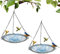 Vogeltränke Hängend,Vogelfutterspender zum Aufhängen,Vogelbad Garten für Vogeltränke Winterfest Wassertränke für Vögel,Outdoor Vogelfutterstation Wildvogeltränken für Garten,Terrasse Balkon (2 Grau)