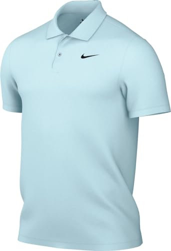 Nike Top Herren Court Dri-Fit Polo Solid, Glacier Blue/Black, DH0857-476, S