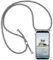Paekear Funda Transparente con Cordón para Xiaomi Redmi 13 / Poco M6 4G - Carcasa con Cuerda y Esquinas Reforzadas con Correa - Elegante Case Cover con Collar de Cordón Cruzado, Gris