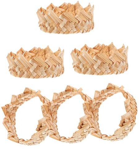 CATIEBYE 6pcs Straw Napkin Rings Table Napkin Rings Woven Napkin Rings Napkin Holder Rustic Serviette Ring Decorative Napkin Ring Spring Table Decorations Boho Napkin Rings