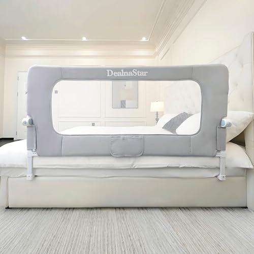 DEALNASTAR Bettgitter für Kleinkinder, faltbares Babybettgitter – 32in / 85 cm höhenverstellbarer Sicherheitsschutz für Kinder, universelle Passform für Doppel-/Doppel-/King-/Queensize-Betten