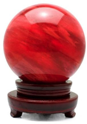 OYWEHECE Rote Kristallkugel, Natürliche Edelsteine, Heilende Reiki-Steine, Mineralkristalle, Heimdekoration, Kunsthandwerk,5.51in
