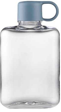 Botella de agua plana de viaje, botella de agua cuadrada, bolsa de viaje cuadrada delgada de 360 ml, botella de agua, botella de viaje, botella de agua reutilizable de Tritan para fitness, gimnasio,