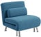 HOMCOM Velvet Single Chair Bed, 3-in-1 Convertible Sleeper Chair with Adjustable Backrest, Pillow, for Living Room, Bedroom, Blue