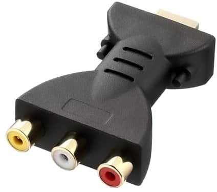 Convertitore da HDMI a RCA 1080P, HDMI a RGB per RCA, adattatore 3RCA HDMI, HDMI a 3 RCA CVBS AV Composite Video Audio/Splitter, Supporta TV HD, TV vecchio, fotocamera