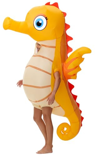 Spinosaurus Aufblasbares Seepferdchen- und Meerestier-Kostüm für Erwachsene, Halloween, lustig und praktisch für Männer und Frauen
