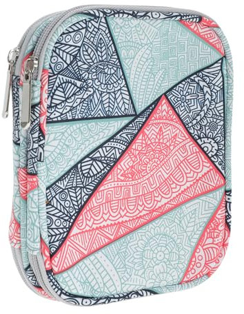 CAPASTEC Custodia per Uncinetto, Custodia per Ferri da Maglia, Borsa Organizzatore con Cerniera e Tasche Web per Vari Uncinetti e Accessori per Maglieria, Azzurro Chiaro