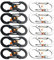 S Carabiner Clip, 10 PCS Mini Stainless Steel Carabiner, S Shape Keychain Hook Clip with Lock, for Small Backpacks Keys or Dog Tags for Home Outdoor Hiking Fishing Camping Travel