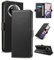 Yunubeyii Cover Libro per Honor Magic 7 Lite - [Blocco RFID] Luxury PU Leather Portafoglio Card Holder Magnetic Phone Custodia con Kickstand, Cover Protettiva Antiurto, Nero