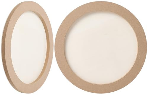 GORGECRAFT 3 Panneau Rond en Bois de 20x1cm Panneau en Bois Brut Panneau de Toile Vierge pour Peinture à l'huile Aquarelle Dessin Chevalet de Coulée Affichage Argile Bricolage Artisanat Décoration