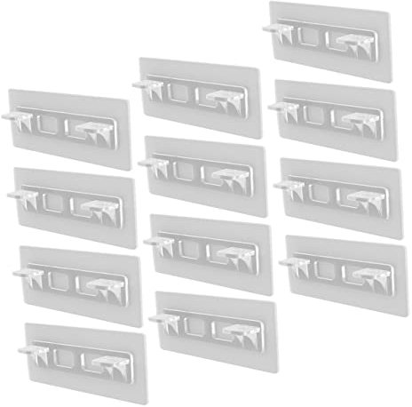HOMSFOU 12 Selbstklebende Regalhalterungen mit Schraublöchern Abs Kunststoff Transparent Abnehmbar 12 Stück für Schrank und Speisekammer