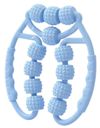 FashionCha Rouleau Musculaire pour Jambes, Masseur Anti Cellulite Manuel 360°, Rouleau de Massage pour L'équipement 12 Roues Outil de Massage à La Main pour La Musculation, Mollets, Jambes, Bras, Bleu