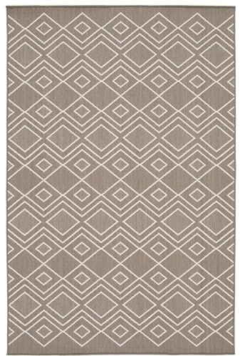 Primaflor In- und Outdoorteppich Renew - Diamond Rhythm - Braun - 240x340cm, Flachgewebter Teppich, Modern mit Geomerischen Mustern