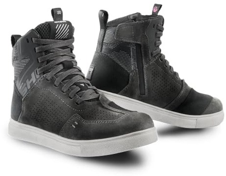 SHIMA Rebel 2.0 Motorrad Schuhe Herren Leder Belüftet Motorradstiefel Protektoren Sneaker Rutschfeste Sohle Knöchelstütze