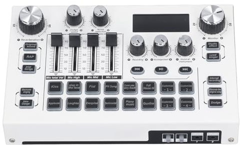 POENVFPO USB -Doppelkore -USB Schnittstellen Soundkarte für Live Diffusion, Robustes Metallmaterial
