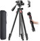 CAMBOFOTO 68 Lightweight Camera Tripod Stand, Compact Portable Travel Aluminum Tripod for DSLR/SLR, Compatible with Canon/Nikon/Phone (Supports 8.8 lbs, Weighs 2.46 lbs) Black
