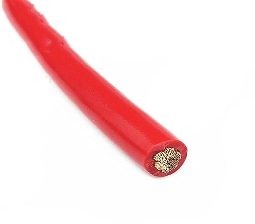 Flexible Kupferlitze, Trunking 1 Meter Litze Kupfer Stromkabel PVC 450V/700V Mehrere Größen Multicolor(Red,6 AWG - 16mm2)