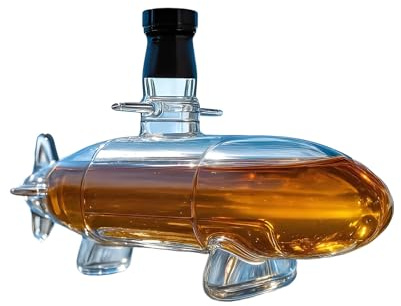 Qkbuza Alkohol-Dekanter, U-Boot-Form, Alkoholspender, auslaufsicher, U-Boot-Form, Whiskey-Dekanter für Zuhause, Bar, Einweihung, Reisen, Hochzeit, Party