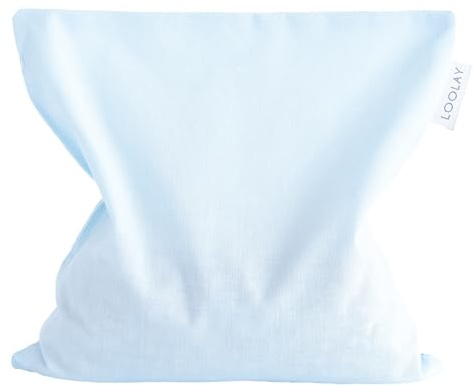 LOOLAY Kirschkernkissen Mikrowelle 20x20 cm – Wärmekissen aus 100% Baumwolle – Kirschkern Kissen Ideal bei Muskelverspannungen oder Menstruationsbeschwerden (blau)