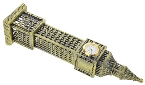 LALAFINA Vintage Big Ben Modell aus Legierung mit Außergewöhnlicher Struktur und Künstlerischem Design als Ornament für Büro und Wohnzimmer im Retro Stil