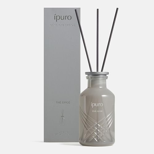 ipuro Exclusive Raumduft THÉ EPICÉ 240ml - Premium Diffuser mit intensivem Duftölanteil - Duft mit Matcha Zitrone & Jasmin - Raumduft mit Stäbchen, Raumerfrischer, Lufterfrischer Wohnung