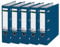Leitz Plastik-Doppelordner mit zwei Mechaniken, 5er Pack, A4, Blau, 8,2 cm Rückenbreite, PP-laminierter Einband, 2 x für Format A5 quer, 10120035