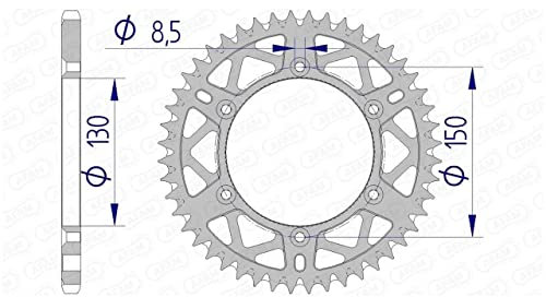 Aluminium chain wheel AFAM 520-49Z (gun metal)