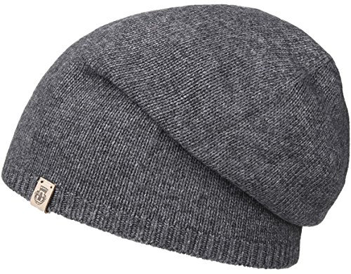 Roeckl Beanie mit Kaschmir Strickmütze Wollmütze Wintermütze Long (One Size - anthrazit)