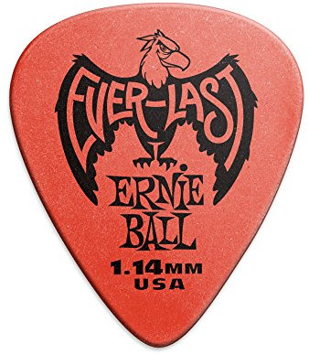 Ernie Ball Everlast-Plektron, 1,14 mm, rot, 12 Stück