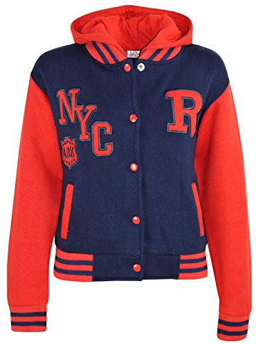 A2Z 4 Kids B.B Hooded Jacket R Fashion NYC/FOX Varsity - B.B NYC Navy & Red 7-8