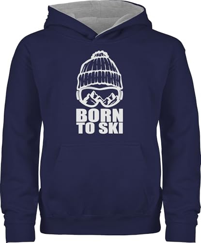 Shirtracer - Pullover Kinder Hoodie Jungen Mädchen - Sport Kleidung - Born to Ski