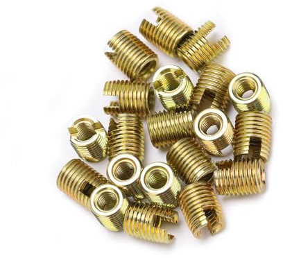20 Stücke 302 Kohlenstoffstahl Selbstschneidende Gewindeeinsatz Schraube Buchse Reparatursatz Gewinde Reparatureinsatz(Inner M2*0.4 Outer M4.5 * 0.5)