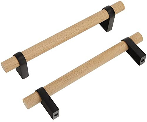 luluxing 4.4 Simple and Stylish Solid Wood Cabinet Hardware Handle 4 Pcs Furniture Wardrobe Handle Drawer Knobs Cupboard Decoration Pulls Handle