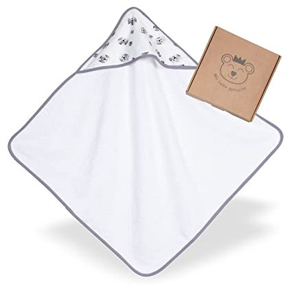 kolibri Baby-Handtuch mit Kapuze | 75 x 75 cm | 100% Baumwolle | Oeko TEX 100 | Kliniklieferant Nr. 1 | Unisex I Geschenk zur Geburt I Tiger I