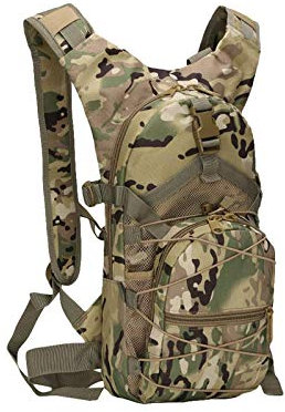 HUI JIN Militärischer Fahrradrucksack, 15 l, Camouflage, lässig, vielseitig einsetzbar, wasserdicht