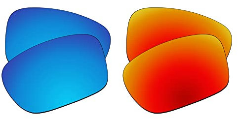 EZReplace Verres polarisés de rechange pour lunettes de soleil Oakley TwoFace OO9189, Bleu glacé + rouge feu, taille unique