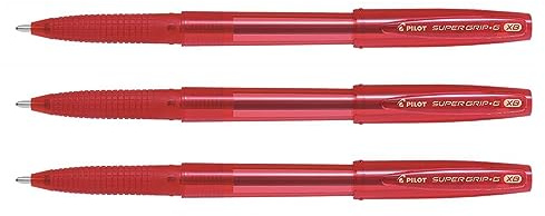 PILOT Kugelschreiber Super Grip G, Rot, 3 Stück