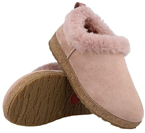 HAFLINGER Lammfellclog Iceland Filzpantoffel Hausschuh Rosenholz, Gr 36