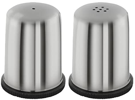 Set sale e pepe in acciaio inox, saliera e pepiera, 2 pezzi, diametro 4 cm, altezza 5 cm, lavabile in lavastoviglie