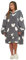 DREAMSCENE Unisex-Kapuzenjacke mit Herz-Aufdruck, tragbare Decke, übergroßer Fleece-Herz-Aufdruck, Anthrazitfarbener Kapuzenpullover