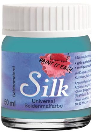 PAINT IT EASY NEU Bügelfarbe/Seidenmalfarbe, 50 ml, Petrol